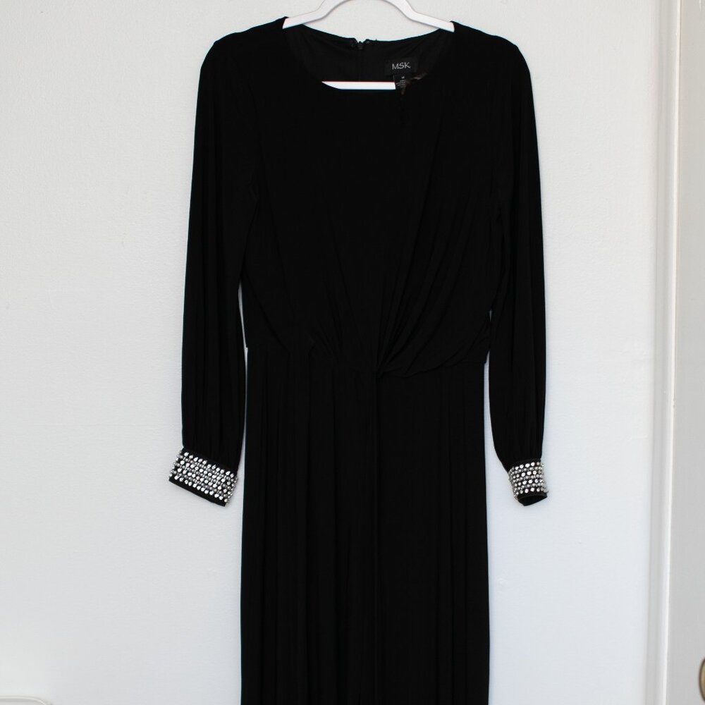 MSK Rhinestone-Embellished Wide Leg Jumpsuit